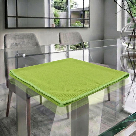 smear free and streak free cleaning cloth removes dirt grime and finger prints from glass windows and mirrors